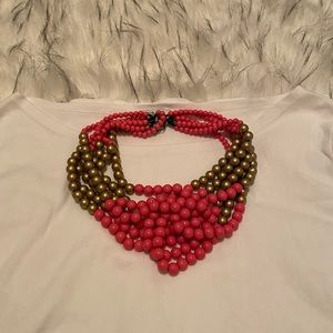 Pink and Gold looped Necklace